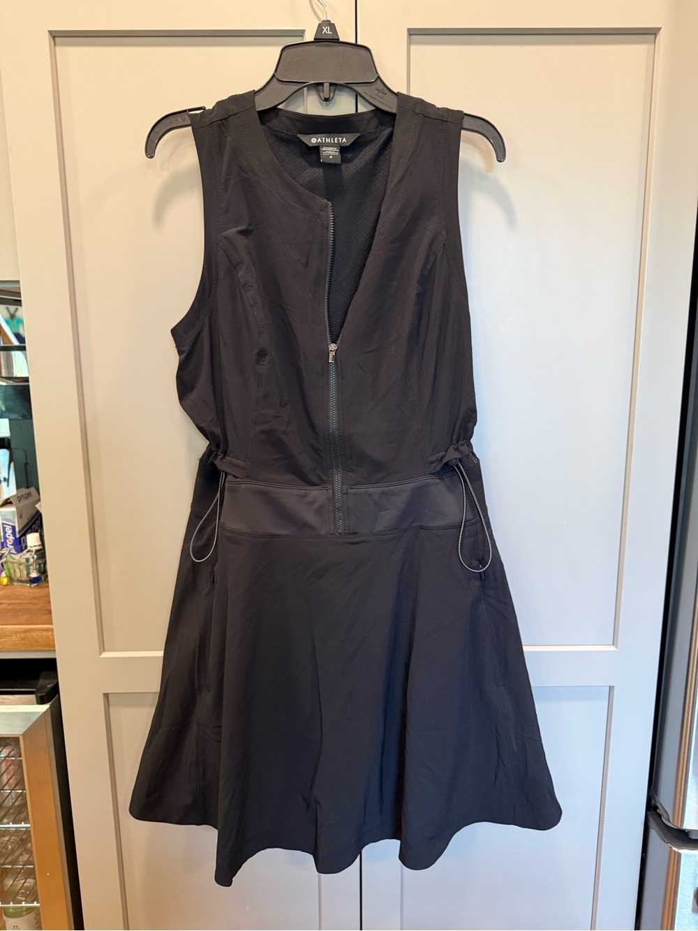 Athleta Black Zip-Front Sleeveless A-Line Active Dress